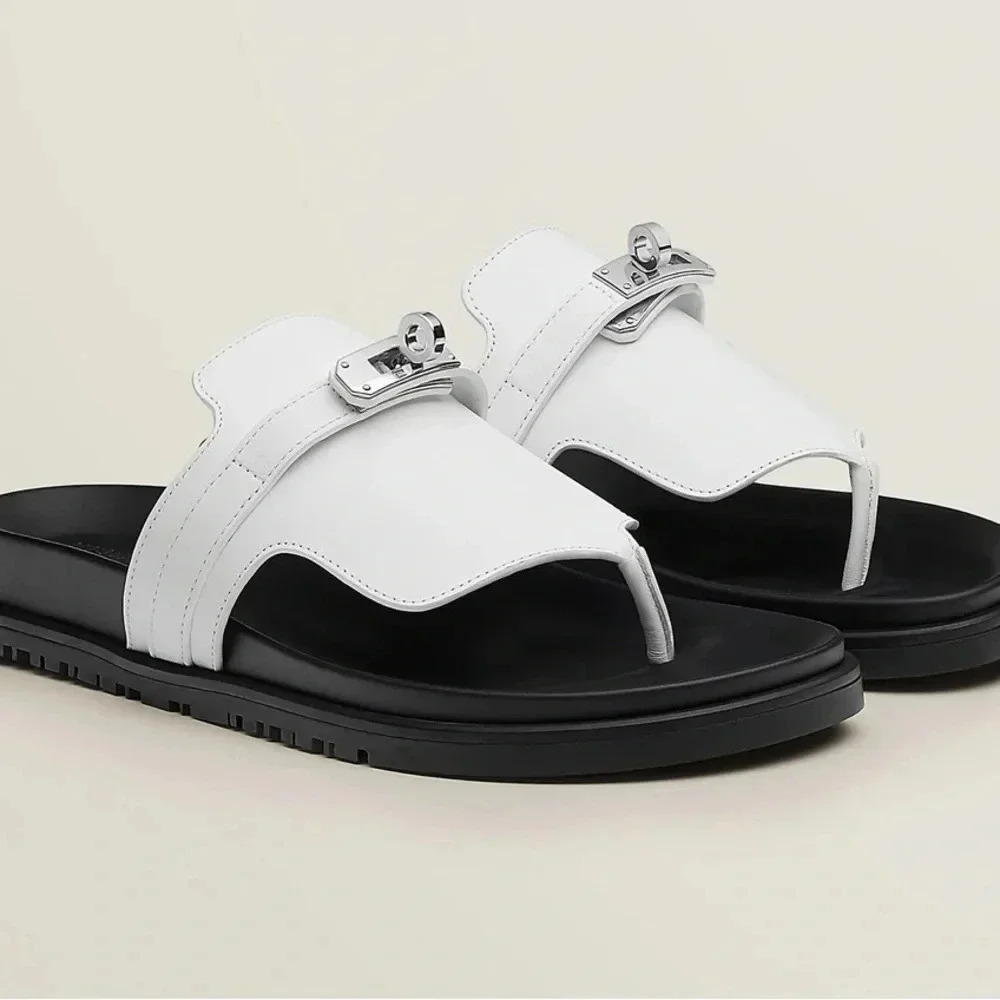 Hermes
Calfskin Womens Elixir
Sandals Sz 38 White
New/Full set
Receipt in pics